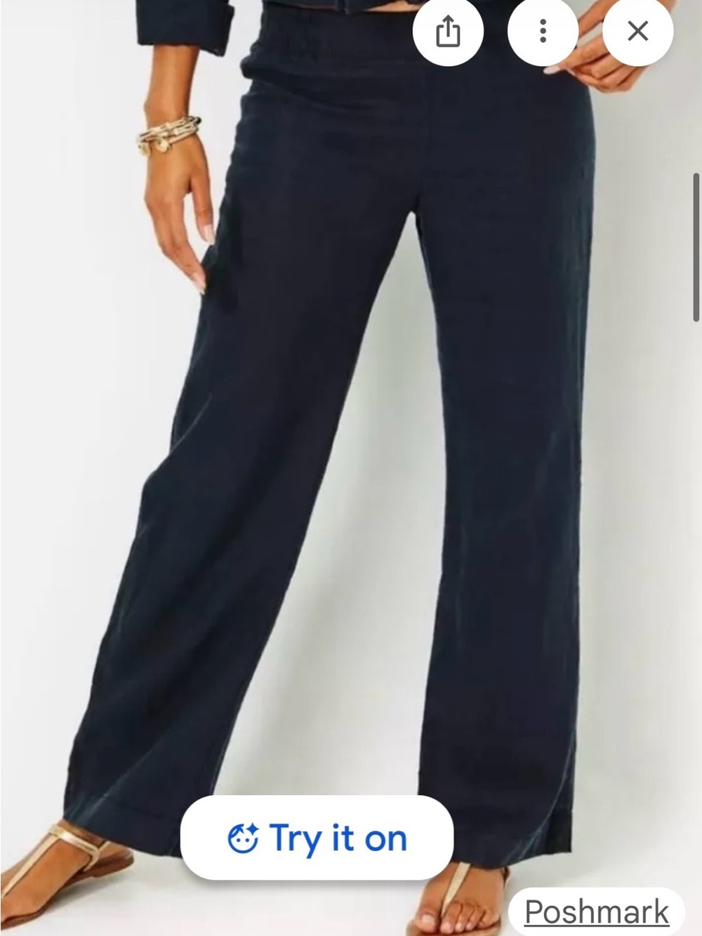 Lilly Pulitzer Deri Linen Pants XXS Onyx Black